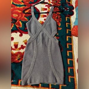 Beautiful silver bondage mini dress